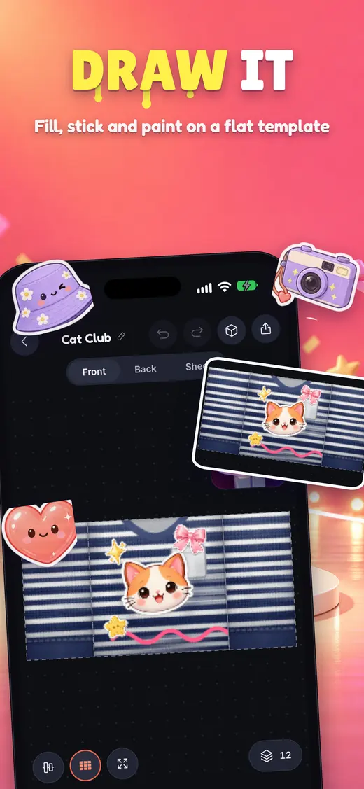 The editor with a striped shirt and a cat sticker